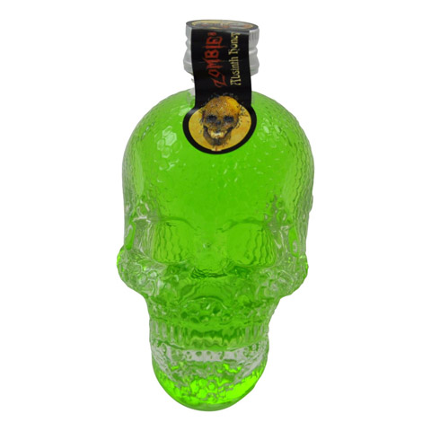 Zombies Absinth Honey in dekorativer Totenkopf-Flasche 50ml - grün