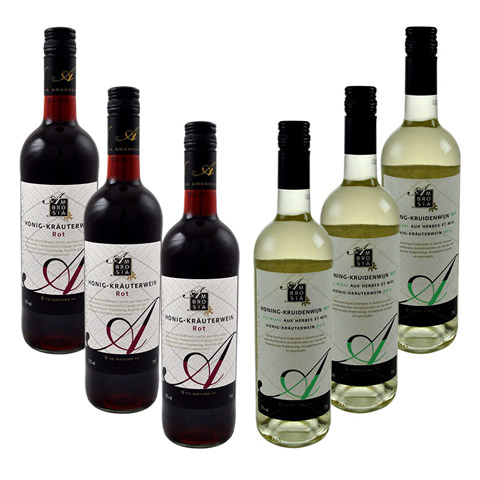 Feelgood package of 6 bottles Ambrosia wine with herbs