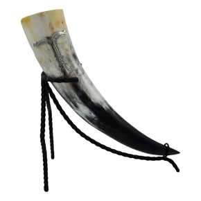 Drinking horn 5dl with Irminsul ornament