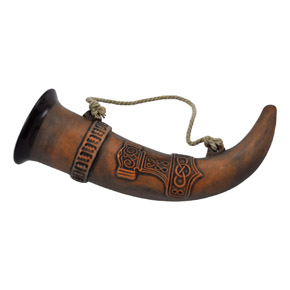 viking drink-horn clay with thors hammer